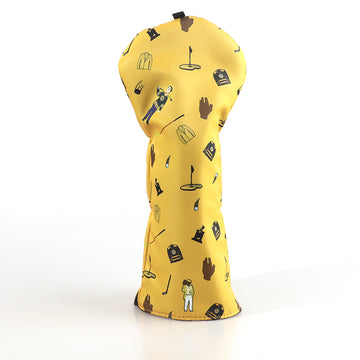 Yellow Fabric Man Driver Head Cover